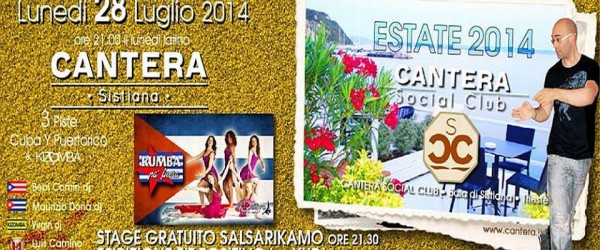 Stage Salsa Portoricana al cantera 28 luglio